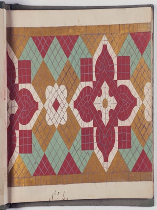 Album Mosaique Decorative [UNIQUE SAMPLE ALBUM WITH AT LEAST 65 ORIGINAL PAINTED GOUACHE DESIGNS FOR MOSAICS]