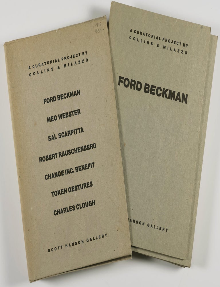 Item #10915 A Curatorial Project: Ford Beckman, Meg Webster, Sal Scarpitta, Robert Raschenberg, Change Inc. Benefit, Token Gestures, Charles Clough. Tricia Collins, Richard Milazzo.