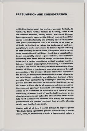 A Curatorial Project: Ford Beckman, Meg Webster, Sal Scarpitta, Robert Raschenberg, Change Inc. Benefit, Token Gestures, Charles Clough