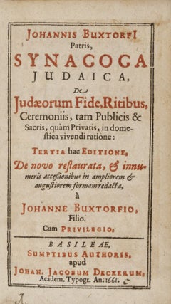 Item #11654 1) Synagoga Judaica : De Judaeerum fide, ritibus, ceremoniis tam publicis et sacris,...