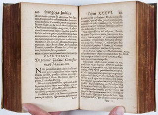 1) Synagoga Judaica : De Judaeerum fide, ritibus, ceremoniis tam publicis et sacris, quam privatis, in domestica vivendi ratione: De novo restaurata, et innumeris accessionibus in ampliorem et augustiorem formam redacta. (1661) ; 2) De Abbreviaturis Hebraicis Liber novus & copiosus: Operis Talmudici brevis recensio, cum ejusdem librorum & capitum indice. Item Bibliotheca Rabbinica nova, ordine alphabethico disposita. Editione hac secunda. Omnia castigatoria & locupletiora. (1640). 2 volumes in one