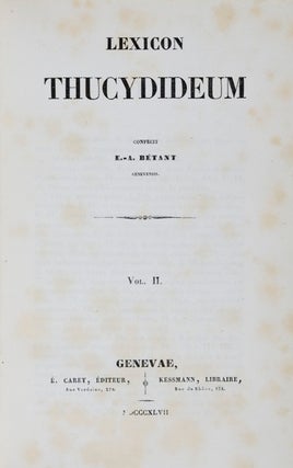 Item #12592 Lexicon Thucydideum. Elie Ami Betant