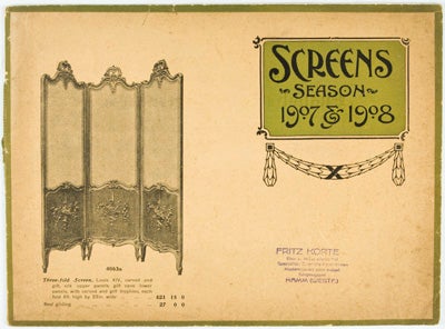 Item #13073 Screens Season 1907 & 1908. Fritz Korte, Co.
