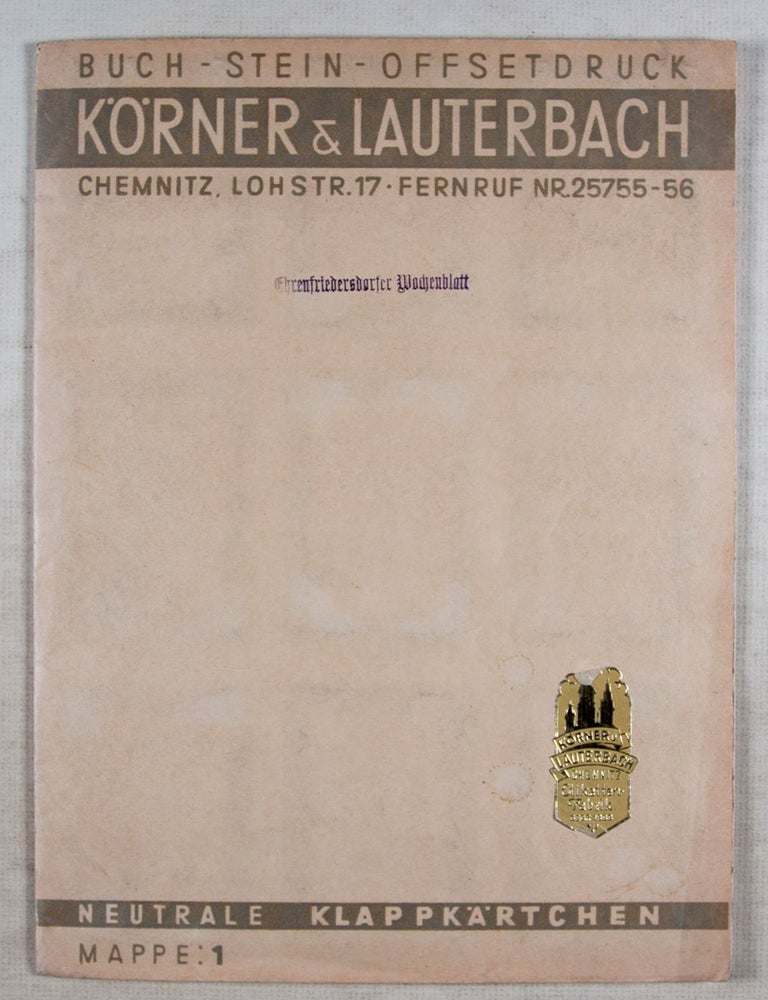 Item #13789 Buch-Stein-Offsetdruck : Neutrale Klappk&auml;rtchen Mappe 1 (Book-Stone-Offset Printing. Neutral Folding Portfolio 1). K&ouml;rner, Lauterbach.
