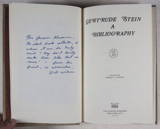 Gertrude Stein. A Bibliography [SIGNED]