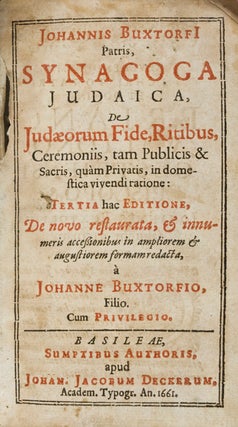 Item #14112 Synagoga Judaica : De Judaeerum fide, ritibus, ceremoniis tam publicis et sacris,...