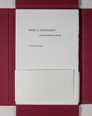 Hans G. Burkhardt: Artist and Patron of the Arts [SIGNED]