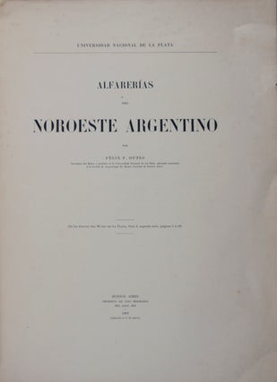 Alfarerias del Noroeste Argentino. De los Anales del Museo de La Plata