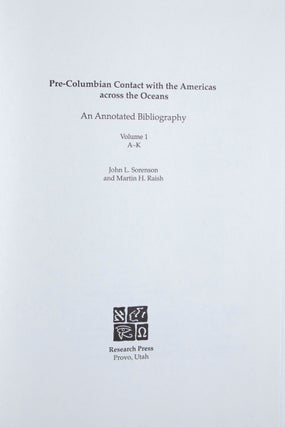 Item #15636 Pre-Columbian Contact With the Americas Across the Oceans : An Annotated...