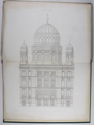 Atlas zur Zeitschrift für Bauwesen. Herausgegeben unter Mitwirkung der Konigl. Technischen Bau-Deputation und des Architekten-Vereins zu Berlin. Jahrgang XVI. (CONTAINS ALL THE 7 PLATES DEPICTING THE ORANIENBERGER STRASSE SYNAGOGUE). Also contains a color lithograph of the Oranienberger Synagogue from the separate elephant folio edition
