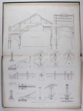 Atlas zur Zeitschrift für Bauwesen. Herausgegeben unter Mitwirkung der Konigl. Technischen Bau-Deputation und des Architekten-Vereins zu Berlin. Jahrgang XVI. (CONTAINS ALL THE 7 PLATES DEPICTING THE ORANIENBERGER STRASSE SYNAGOGUE). Also contains a color lithograph of the Oranienberger Synagogue from the separate elephant folio edition