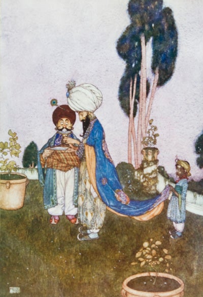 Item #15911 Arabische Nächte. Erzählungen aus Tausendundeiner Nacht. Mit 50 farbigen Bildern von Edmond Dulac. Sheharazade, Edmond Dulac, ill.