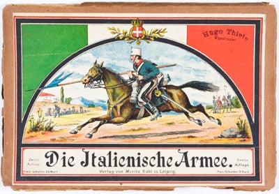 Item #16076 Die Italienische Armee in ihrer gegenwartigen Uniformierung. Nach authentischen Quellen bearbeitet, nebst 16 Tafeln Abbildungen in lithographischem Farbendruck. n/a.