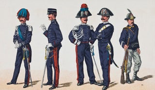 Die Italienische Armee in ihrer gegenwartigen Uniformierung. Nach authentischen Quellen bearbeitet, nebst 16 Tafeln Abbildungen in lithographischem Farbendruck.
