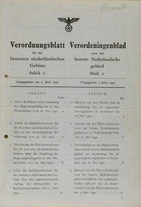 Item #16377 Verordnungsblatt für die Besetzten Niederländischen Gebiete, Jahr 1940 - 1944....