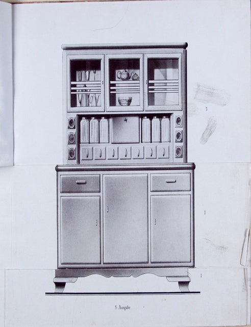 Item #16646 Verwandelbare Mobel-Zeichnungen. D.R.u.A.P. Raum Kunst. [Kitchen cabinets]. n/a.