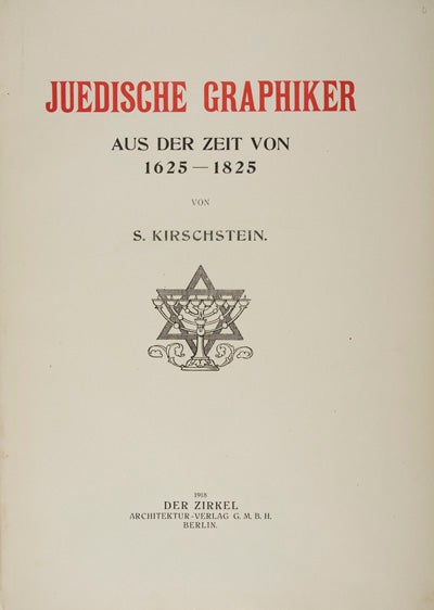 Item #16738 Judische Graphiker aus der Zeit von 1625-1825. Salli Kirschstein.