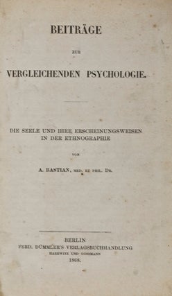 Item #16784 Beitrage zur Vergleichenden Psychologie: Die Seele und ihre Erscheinungsweisen in der...