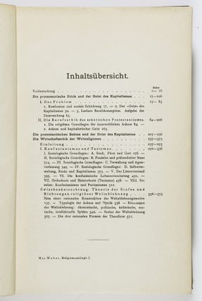 Gesammelte Aufsatze zur Religionssoziologie. 3 Vols. (Collected Essays On Sociology of Religion)