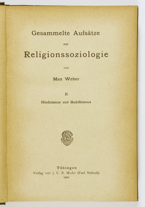 Gesammelte Aufsatze zur Religionssoziologie. 3 Vols. (Collected Essays On Sociology of Religion)