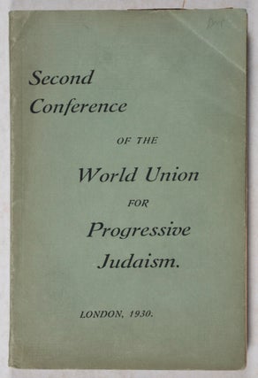 Item #18008 Second Conference of the World Union for Progressive Judaism: Saturday, July 19th...