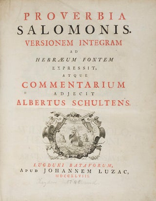 Item #18777 Proverbia Salomonis. Versionem integram ad Hebraeum fontem expressit, atque...