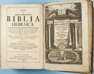 Item #18933 Biblia Hebraica: cum optimis impressis & manuscriptis. Henricus Opitius, Heinrich Optiz