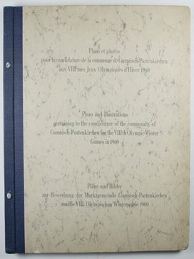 Plans and illustrations pertaining to the candidature of the community of Garmisch-Partenkirchen for the VIIIth Olympic Winter Games in 1960. Plans et photos pour la candidature de la commune de Garmisch-Partenkirchen aux VIIImes Jeux Olympiques d'Hiver 1960. Pläne und Bilder zur Bewerbung der Marktgemeinde Garmisch-Partenkirchen um die VIII. Olympischen Winterspiele 1960