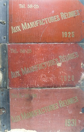 Aux Manufactures Réunies: 1925, 1928, 1931. [3 CATALOGUES WITH A TOTAL OF OVER 1500 HAND-SCREENED WALLPAPER SAMPLES]