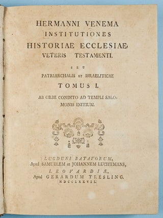 Item #20363 Institutiones Historiae Ecclesiae Veteris Testamenti, seu Patriarchalis et...