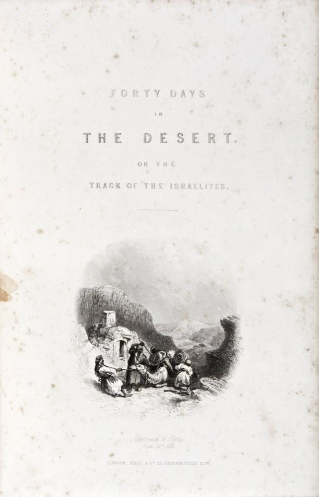 Item #21163 Forty Days in the Desert, on The Track of the Israelites; or, a Journey from Cairo by Wady Feiran, to Mount Siani and Petra. W. H. Bartlett.