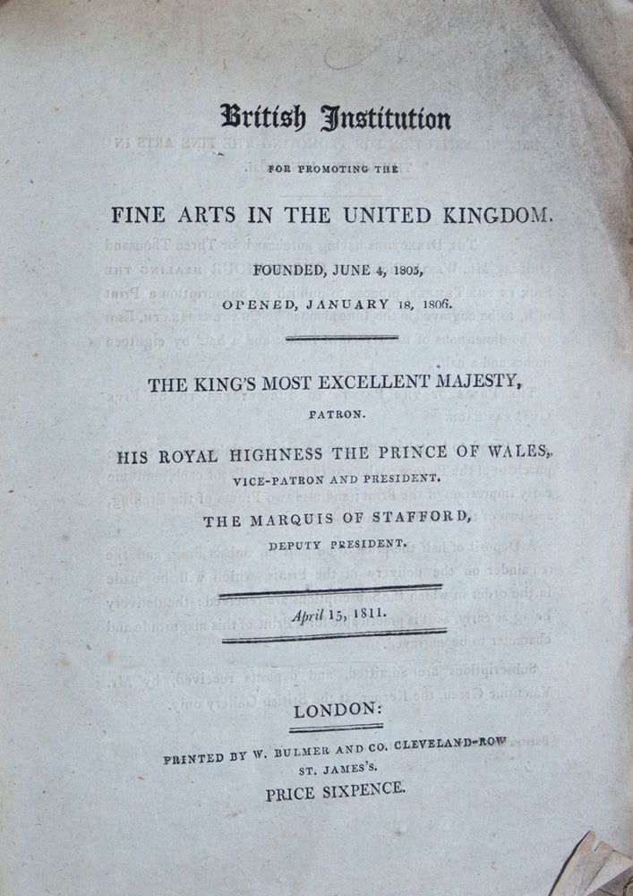 Item #21504 British Institution for Promoting the Fine Arts in the United Kingdom. n/a.