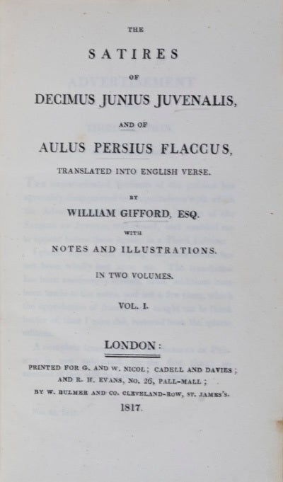 Junius Ranciville The Satires Of Decimus Junius Juvenalis, – PEMPAW