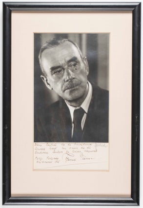 Item #21901 Two Photographs of Thomas Mann [SIGNED & INSCRIBED]. n/a