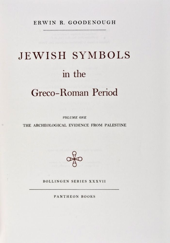 Item #22189 Jewish Symbols in the Greco-Roman Period (Bollingen Series XXXVII). Erwin R. Goodenough.