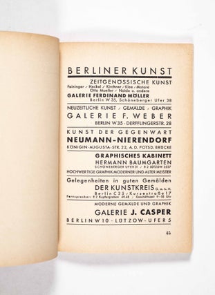 Grosse Berliner Kunstausstellung 1931 im Schloss Bellevue - Amtlicher Katalog der I. Abteilung