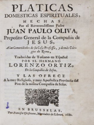 Item #22788 Platicas domesticas espirituales (Domestic Spirtual Talks). Juan Paulo Oliva,...