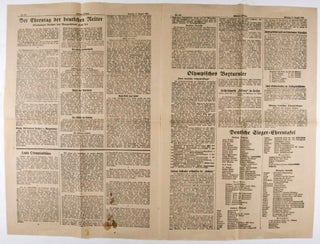 Eisleber Zeitung: XI. Olympische Spiele, 1.-16. August (2. Beilage zu Nr. 191 der Eisleber Zeitung, Montag, 17. August 1936)