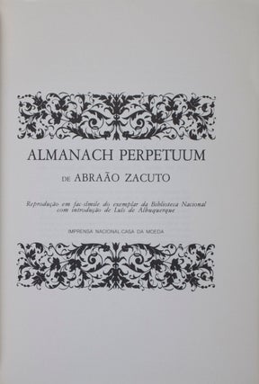 Item #23170 Almanach Perpetuum. Abraão Zacuto