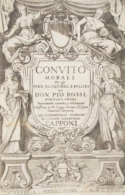 Item #23308 Convito Morale per Gli etici, Economici, e Politici (Two volumes in one). Don Pio Rossi.