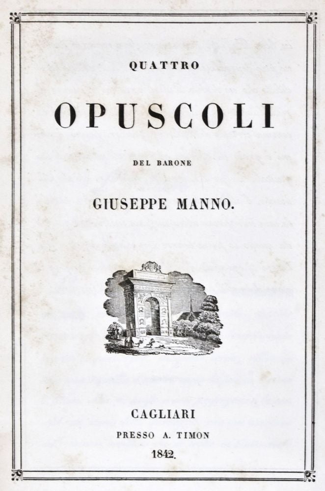 Item #23312 Quattro Opuscoli. Giuseppe Manno, Barone.