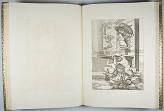 Oeuvres de Gille Marie Oppenort. 2ème recueil. Frises, panneaux, pendules, pilastres, cartouches, feux, fontaines, gaines, profils de moulures, etc., gravé par Huquier