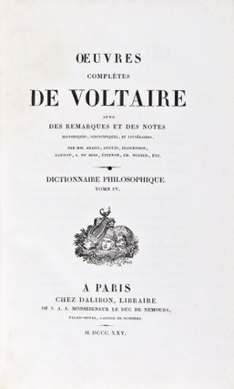 Item #23898 Oeuvres Complètes de Voltaire. Avec des remarques et des notes historiques,...