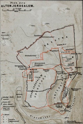 Item #24120 Geographie des Alten Palästina mit Plan von Jerusalem und Karte von Palästina. D....
