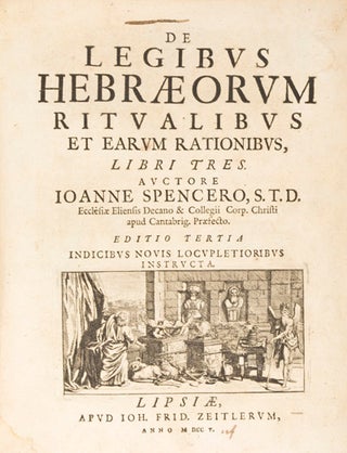 Item #24554 De Legibus Hebraeorum Ritualibus et earum Rationibus. Libri Tres. Editio Tertia....