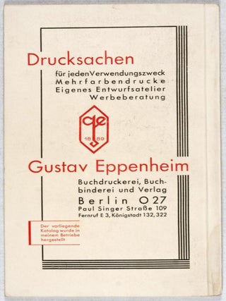 Amtlicher Katalog und Führer durch die 9 Reichs Gastwirts-Messe u. Koch Kunst. Ausstellung Berlin 14.-19. März 1931.