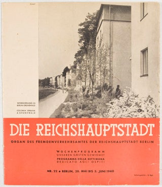 Item #24640 Die Reichshauptstadt. Organ des Fremdenverkehrsamtes der Reichshauptstadt Berlin. Nr....