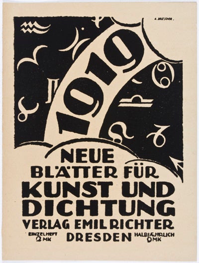 Item #24642 Advertisement fold-out for "1919 Neue Blätter für Kunst und Dichtung" n/a.