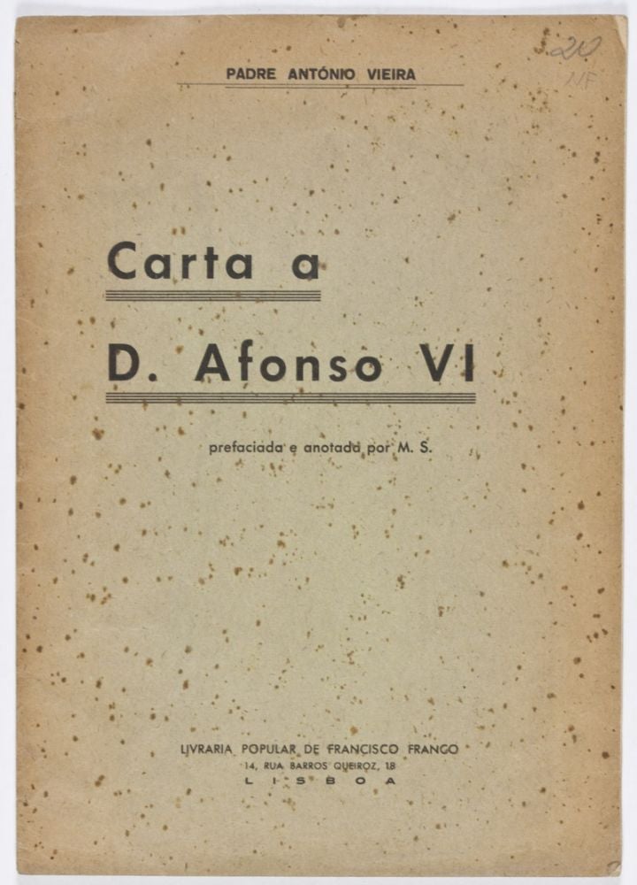 Item #25145 Carta do Padre António Vieira a D. Afonso VI (1657). António Vieira.