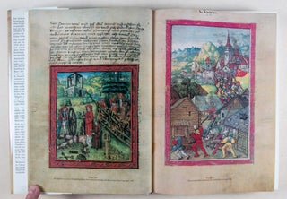 Die Luzerner Chronik des Diebold Schilling 1513 (Complete Collection of Original Facsimile Sheets Used for the 1981 Reprint of Schillings 1513 Manuscript) with "Die Schweizer Bilderchronik des Luzerners Diebold Schilling" & Various Ephemera from Prof. Dr. Eduard Studer